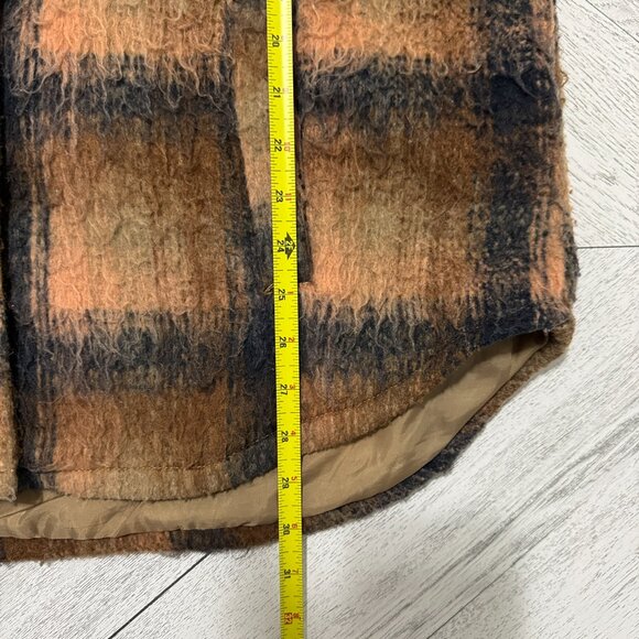 American Eagle | Lined Brushed Plaid Neutral Tone Jacket - Size M - Picture 13 of 14